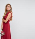 Tfnc Tall Lace Detail Maxi Bridesmaid Dress - Red