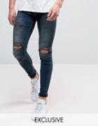Blend Flurry Extreme Skinny Fit Jeans Rip And Repair - Navy