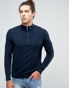 Ellesse Italia Knitted Sweater With Half Zip - Navy