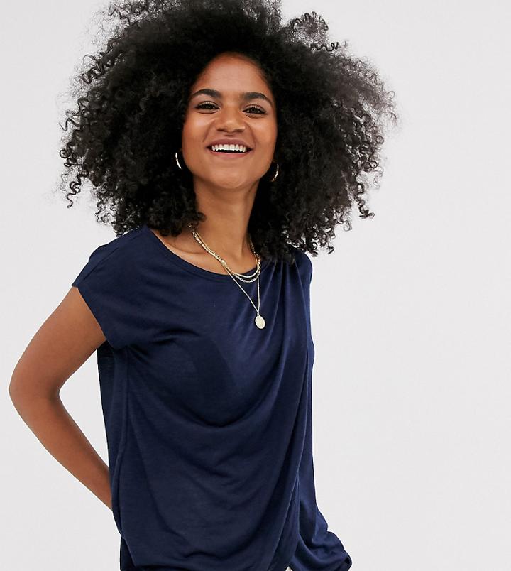 New Look Maternity Nursing Wrap Top In Navy-white