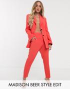 Asos Design Pop Slim Suit Pants-red