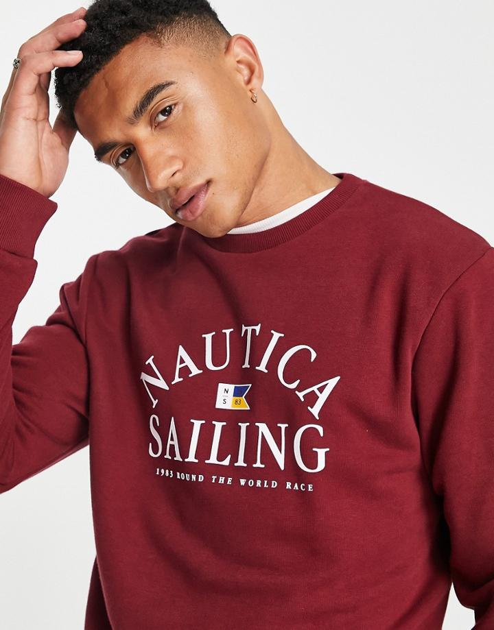 Nautica Archive Taranto Sweatshirt In Burgundy-red