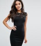 Lipsy Lace Bodycon Dress - Black