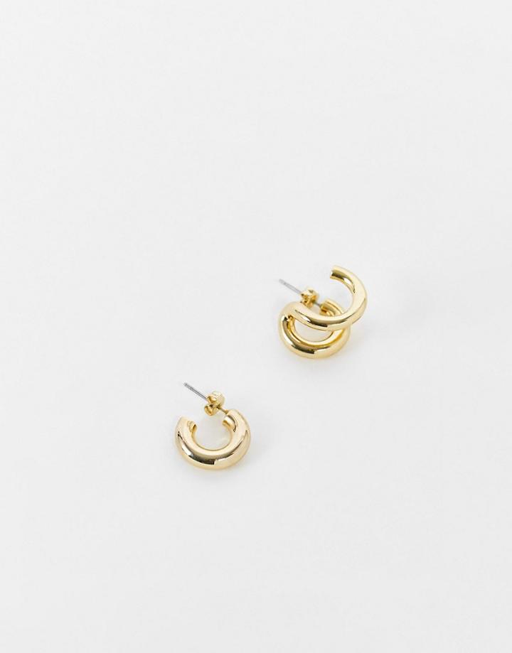 & Other Stories 2 Pack Chunky Hoops In Gold