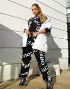 Asos Weekend Collective Sweatpants With All Over Monogram Print In Mono-black