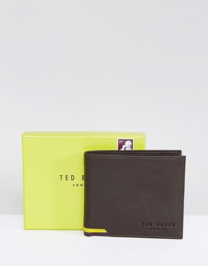 Ted Baker Corcoin Coin Wallet In Leather In Brown - Brown