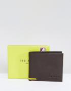 Ted Baker Corcoin Coin Wallet In Leather In Brown - Brown