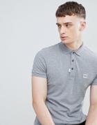 Boss Passenger Box Logo Polo Shirt In Gray - Gray