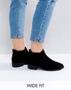 New Look Wide Fit Suedette Ankle Boot - Black