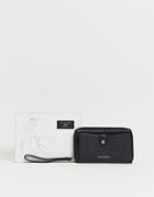 Paul Costelloe Real Leather Ladies' Wallet With Phone Pocket - Black