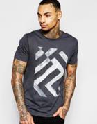 Asos T-shirt With Brushstroke Chest Print - Ebony