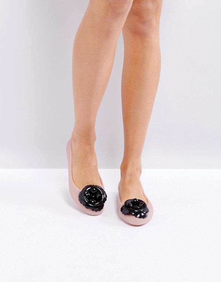 Melissa Doll Floral Flat Shoe - Beige