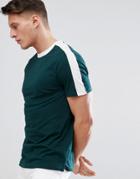 New Look Ringer T-shirt With Sleeve Stripe In Green - Green