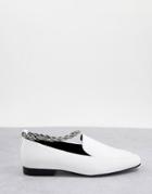 Asos Design Matter Ankle Chain Loafers In White