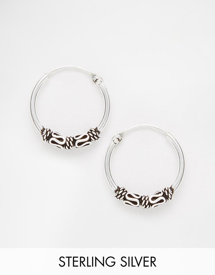 Kingsley Ryan Sterling Silver 14mm Wire Wrap Hoop Earrings - Silver