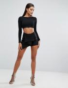 Parallel Lines Mini Skort With Frill - Black