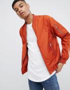 D-struct Nylon Zip Through Bomber Jacket - Red