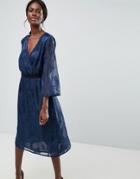 Y.a.s Printed Midi Dress - Blue