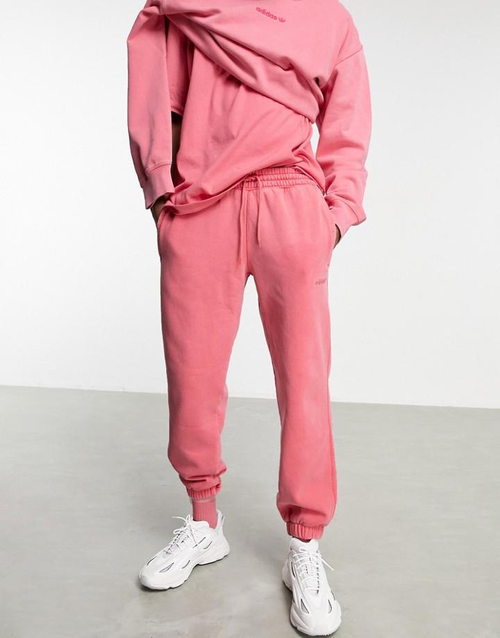 Adidas Originals Premium Sweats Overdyed Sweatpants In Hazy Pink