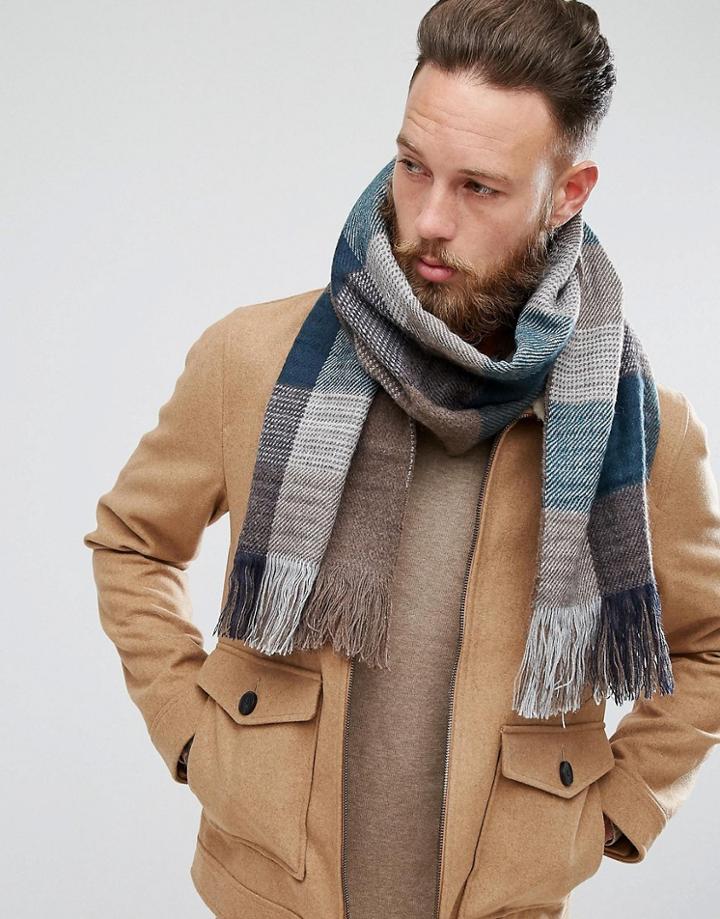 Boardmans Jenson Check Scarf - Brown
