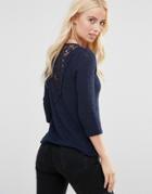 Only Sweater With Crochet Back - Blue