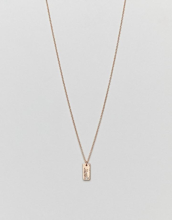 Designb London Gold Bar Pendant Necklace - Gold