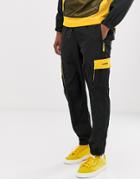 Agora Woven Sweatpants With Utility Pockets - Black
