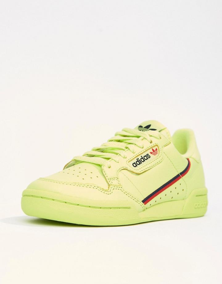 Adidas Originals Continental 80's Sneakers In Semi Frozen Yellow - Green
