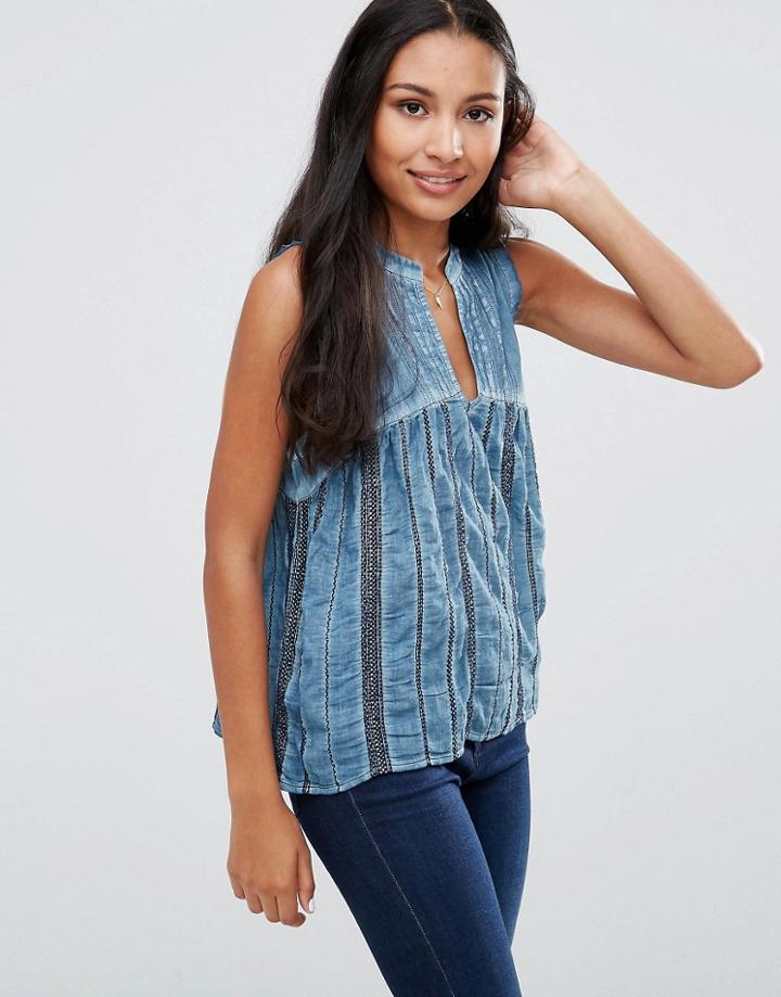 Pepe Jeans Lyn Sleeveless Blouse - Blue