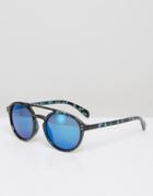 7x Round Sunglasses In Blue - Blue