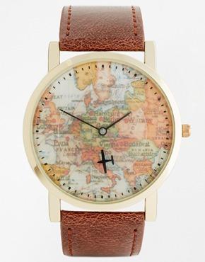 Asos Watch With Aeroplane Second Hand - Brown