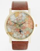 Asos Watch With Aeroplane Second Hand - Brown