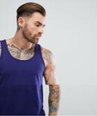 Asos Longline Relaxed Tank - Blue