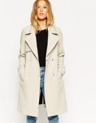 Asos Trench In Bonded Cloth - Cream