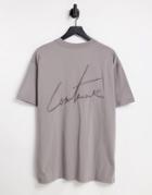 The Couture Club Essentials T-shirt In Gray With Logo Embroidery