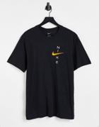 Nike Training Dri-fit Slub Logo T-shirt In Black