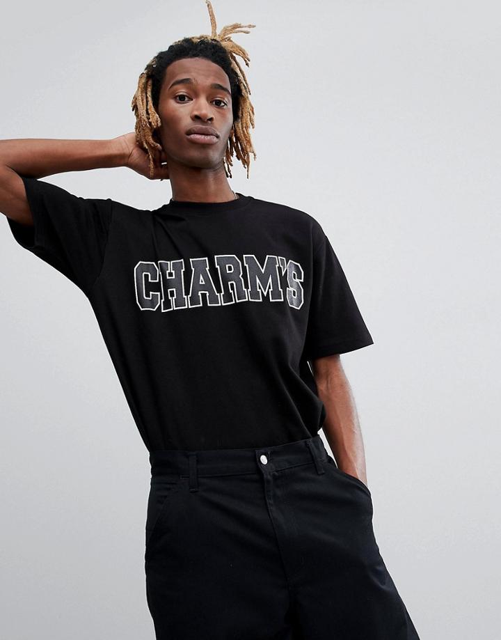Charm's T-shirt In Black With Logo - Black