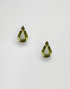 Krystal Swarovski Crystal Pear Stud Earrings - Green
