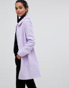 Helene Bermal Swing Coat In Wool Blend - Purple