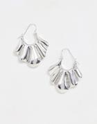 Asos Design Earrings In Metal Shell Design In Silver - Silver