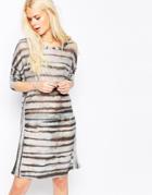 Religion Vanish Stripe Long Sleeve Dress
