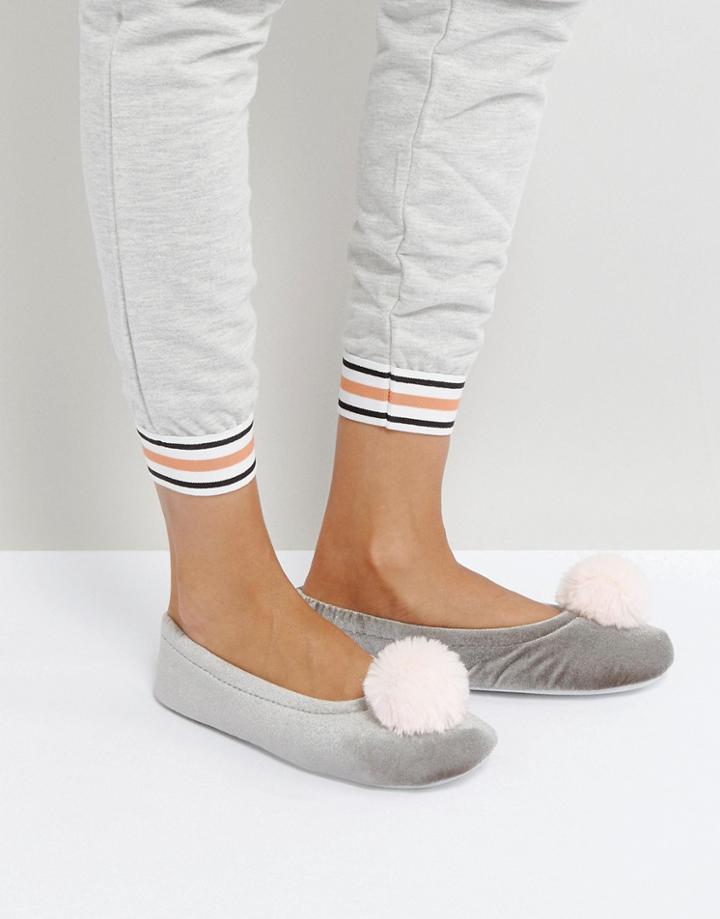 Loungeable Pom Slippers - Pink