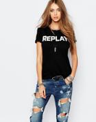 Replay Logo T-shirt - Black
