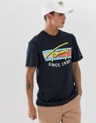 Tommy Jeans T-shirt With Neon Retro Signature Chest Print In Navy - Navy