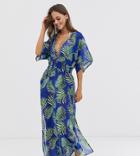 Influence Floral Print Tie Front Beach Maxi Dress - Pink