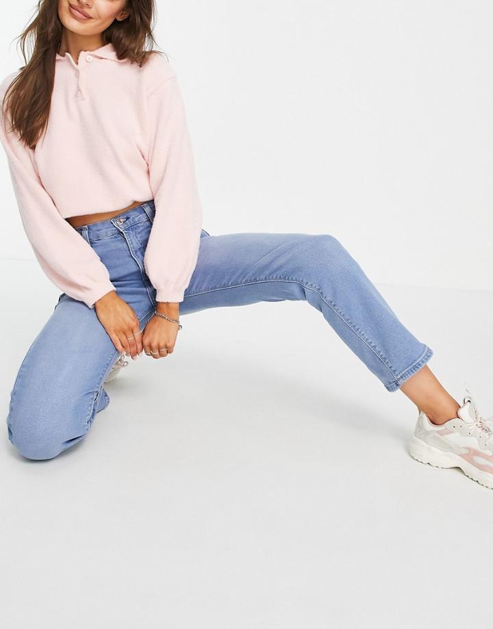 Pull & Bear Kickflare Jeans In Blue-blues