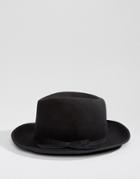Brixton Manhattan Fedora Hat With Medium Brim - Black