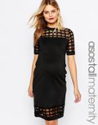 Asos Maternity Tall Cage Insert Bodycon Dress - Black