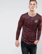 Siksilk Striped Long Sleeve T-shirt - Red