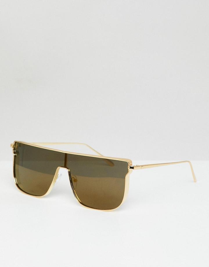 Jeepers Peepers Flatbrow Sunglasses In Silver - Silver